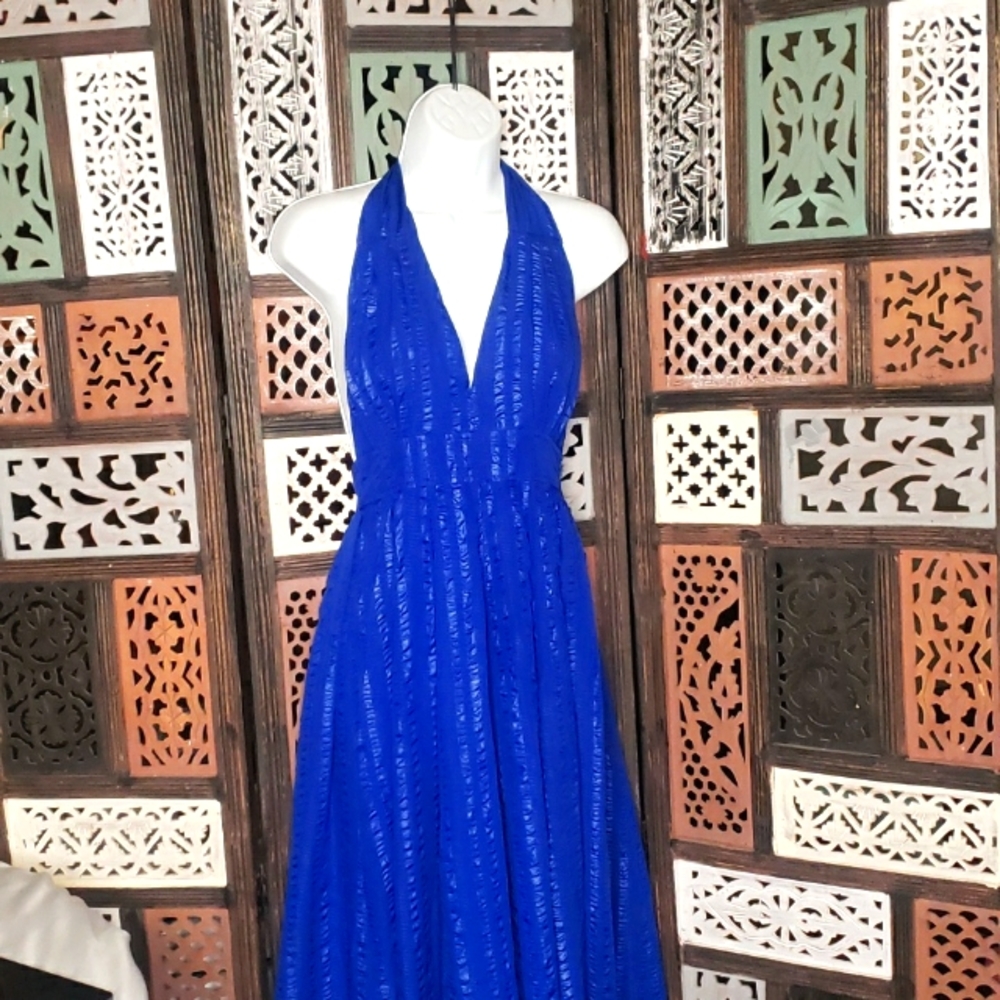 Royal Blue Halter Dress sz small
